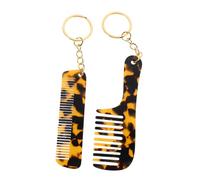 iplusmile 2pezzi Pettine Per Styling Dei Capelli in Acetato Con Stampa Leopardata Portachiavi Tascabile Portatile Da Viaggio Per Borsa Da Donna