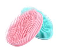 iplusmile 2pezzi Spazzola Silicone per Corpo e Capelli Massaggio Esfoliante per Bagno Rimuove Cellule Morte e Trucco Facile da Pulire e Sterilizzare Colore Casuale