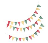 iplusmile 3 Pezzi Bandierine Colorate in Lino Corda di Canapa per Decorazioni Festa Rustiche, Facili da Conservare e Riutilizzabili, Perfette per Matrimonio e Carnevale