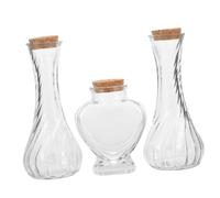 iplusmile 3 pezzi Bottiglie Vetro per Cerimonia Della Sabbia con Sughero Contenitori per Matrimonio Bottiglie Vuote per e Decorazioni Vasi Trasparenti Leggeri e