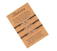 iplusmile 3 pezzi Braccialetti Amicizia in Acciaio Inossidabile Bracciale con Vuoto per Amiche Versatile e Leggero