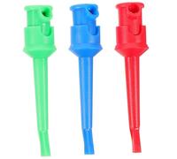 iplusmile 3 pezzi Clip Gancio per Multimetro Mini Test Lead per Componenti Elettronici con Isolamento Plastico Rosso Blu Verde