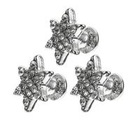 iplusmile 3 Pezzi Decorazioni a Cinque Punte per Cinturino Orologio Silicone Accessori Leggeri e Facili da Usare per Smartwatch Design Delicato e Moderno Argento