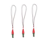 iplusmile 3 pezzi Fischietti Giocattolo in Ceramica Forma di Peperoncino Rosso Sicuri e Resistenti per Decorazione da Appendere Stimola Interesse Musicale Comunicazione Infantile