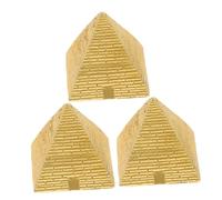 iplusmile 3 Pezzi Giocattolo da Tavolo con Sabbia Piramidale Piccolo Ragazzo Piramidi Antico Mini Piramide Figurine Decorazioni per La Casa Ornamento Piramidale Resina d'oro
