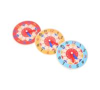 iplusmile 3 Pezzi Orologio in Legno Colorato per Giocattolo Educativo per Insegnare a Leggere Strumento Didattico con Lancette per Sviluppo Cognitivo e Riconoscimento Colori Sicuro e