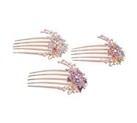 iplusmile 3 Pezzi Pettini Capelli con Strass Colorati Pettine Laterale Decorativo per Sposa e Damigella Accessori Vintage in Cristallo per Cerimonie e Feste Disponibili in Bianco