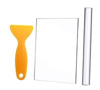 iplusmile 3 Pezzi Rulli Acrilico per Argilla con Tavoletta Protettiva Strumenti Modellazione Durevoli per Uso Domestico Accessori Essenziali per Modellare e Adattare Spessore Argilla