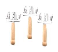 iplusmile 3 pezzi Stampo per Ravioli in Acciaio con Manico in Quercia Utensile Robusto per Preparare Sfoglie di Gnocchi e Dumpling Facile da Pulire e Usare in Cucina Domestica e