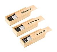 iplusmile 3 set Domino Legno Nero con Scatola Educativo da Viaggio e Accatastamento Blocchi Domino Classici per