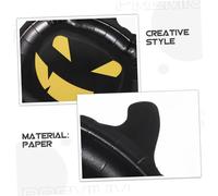 iplusmile 30 Pezzi Piatti Forma con Volto Nero Allegro Stoviglie Leggere Feste Halloween e Decorazioni Autunnali