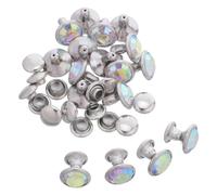 iplusmile 30 Pezzi Rivetti di Cristallo Doppio Cappuccio, Borchie 8 Mm | Rame e Zirconia, Finitura Brillante, Decorativi per Costume e Arti Sceniche, Installazione Semplice