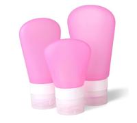 iplusmile 3Pezzi Bottiglie Silicone Viaggio Contenitori Ricaricabili per Liquidi Trasparente per Saponi Lozioni e Essenziali