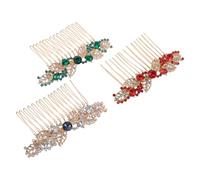 iplusmile 3pezzi Pettine per Capelli da Sposa in Pettini per Capelli con Strass Laterali Accessori da Sposa con Fiori di Strass Pettine Laterale in Metallo per Acconciature da Damigella