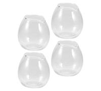 iplusmile 4 Mini Brocche in Vetro da 20 Ml Mini Lattiere per Latte e Salse Bricco Versatore Beccuccio Antigoccia Adatte per Caffè Sciroppo e Condimenti Design Giapponese Compatto per