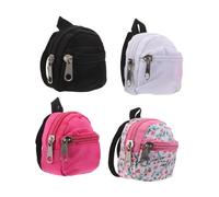 iplusmile 4 Miniature Doll Backpack in Polyester Scale Zippered School Bag For Dollhouse Pretend Play Role Playing Creative Photography Accessories