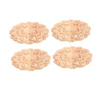 iplusmile 4 Pezzi Applique in Legno Intagliato Rotondo Non Verniciato Decorazioni Naturali per Mobili Pareti Armadi Progetto Te Facile e Resistente