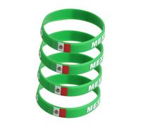 iplusmile 4 Pezzi Braccialetti Silicone per Sportivi Confezione con Del Messico Accessori Resistenti e Sicuri per Partite Calcio Maratone e Competizioni Internazionali come Souvenir