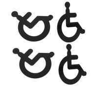 iplusmile 4 pezzi Cartelli Toilette per Disabili in Acrilico Nero Segnaletica Wc per Sedia Rotelle Targhette Resistenti e Luminose per Bagni Pubblici e Commerciali Facili da Installare