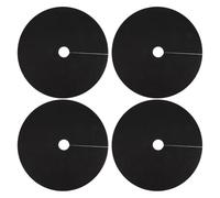 iplusmile 4 Pezzi Disco Pacciamatura Rotondo Non Tessuto Nero per Piante | Apertura Centrale da 7cm, Bordo Rinforzato Antistrappo, per Vasi e Spazi Verdi