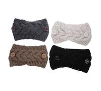 iplusmile 4 pezzi Fasce Invernali con Bottoni Morbide Copriorecchie con Accessori Leggeri e Confortevoli per Sport per Donna