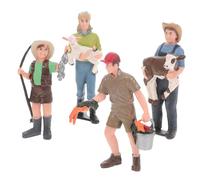 iplusmile 4 pezzi Modelli Miniatura Contadini Figurine Fattoria in Durevoli per Decorazioni Torte e Gioco Educativo