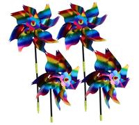 iplusmile 4 Pezzi Mulino Vento Riflettente per e Balcone Girandole Ottagonali Colorate per Esterni Decorazione Antivento e Repellente per Uccelli per Terrazzi e Cortili