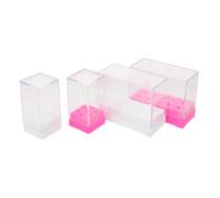 iplusmile 4 Pezzi Nail Drill Bit Storage Organizer Box With Multiple Compartments For Manicure Tools Easy-to-clean Display Case For Tungsten Carbide Ceramic Bits Elegant Nail Studio