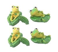 iplusmile 4 Pezzi Ornaments Resin Adorabili su Foglia per Micro Paesaggio e Decorazione Giardino Galleggianti e Creativi per Vasi Acquari e Feste