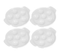 iplusmile 4 pezzi Piatti in Ceramica per Escargot con Doppie Maniglie Resistente Alte Temperature per Lumache e Antipasti Facile da Pulire per Riunioni Familiari