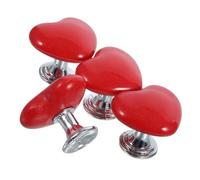 iplusmile 4 pezzi Pulsante per Wc Forma Cuore Bottone per Scarico Bagno Resistente e Facile da Usare Accessorio per Maniglia Aiuto Wc