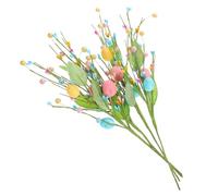 iplusmile 4 pezzi Ramo con Uova Artificiali per Decorazioni Pasquali di Rami Finti con Ovetti Colorati per Casa Compleanni e Matrimonio