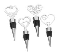 iplusmile 4 Pezzi Tappo Di Vino a Forma Di Cuore Saver Del Vino Simpatico Tappo Riutilizzabile Tappi Per Vino Fresco Tappi Per Bevande Tappi Per Vino Natalizi Tappo Salva Vino Lega Di Zinco
