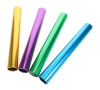 iplusmile 4 Pezzi Testimone Staffetta Alluminio - Bastone da Corsa Misura Ufficiale per Atletica Leggera - Bastoncini Colorati per Allenamento Sportivo, Scuola e Gare su Pista (30 x 3,8 cm)