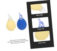 iplusmile 4 Pompetta Aspiratore Nasale per Ragazzo Design Materiale Resistente Pulizia Mucus per Controllo Facile Dolore Kit Blu Beige