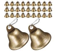 iplusmile 40 Pezzi Campanelli Decorativi Vintage in Metallo Mini Campane Sospese per Artigianato e Decorazioni Natalizie Ciondoli Campana per Festival e Ghirlande Suono Nitido e