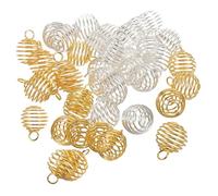 iplusmile 40pezzi Ciondoli Per Creazione Di Gioielli Ciondolo Sfera Molla Design Leggero e Rotondo Cavo Con Anelli Di Collegamento Per Braccialetti e Collane