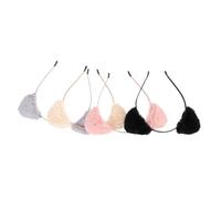 iplusmile 4pezzi Fasce per Capelli Forma di Animale Orecchie da Gatto per Cosplay Realizzate in Materiale di Buona Qualità e Peluche Adatte Donne Signore e Ragazze