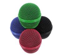 iplusmile 4pezzi Microfono Colorate Sostitutive Mesh in Metallo Resistente Per Testina Mic Compatibili Con Microfoni Accessorio Per Riduzione Rumore e Anti-interferenze Facile Installazione