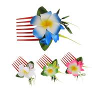 iplusmile 4pezzi Pettini per Capelli Floreali di Plumeria per Spose da Spiaggia Design Hawaiano Tropicali Accessori Affidabili per Acconciature Boho Colorati e Compatti per Cerimonie Tema