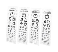 iplusmile 4pezzi Tabella Oculistica Parete Standard Per Test Della Misurazione Grafia Scrittura Mano Pvc Durevole