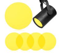 iplusmile 5 pellicole rotonde per diffusore di luce da 10,2 cm, foglio di filtro in gel giallo autoadesivo per lampade a LED da incasso, calde, oscuranti, per protezione degli occhi e fotografia