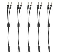 iplusmile 5 Pezzi Adattatore Sdoppiatore Microfono Cuffie Splitter Audio Jack Femmina Doppio Maschio in Nylon e Metallo Compatibile per Meeting Streaming e Gaming