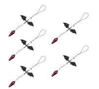 iplusmile 5 Pezzi Ciondolo per Cellulare con Pendente a Forma di Ala in Lega, Stile Punk Dolce e Cool, Accessorio Versatile per Custodie Telefono e Borse USB