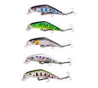 iplusmile 5 pezzi Esche Artificiali per Pesca Bass Esche Lento Affondamento Resistenti per Lago Fiume Mare Richiamo Pesci per Barche e Acque Dolci e Salate