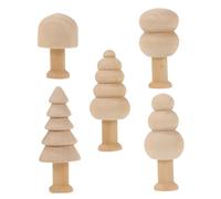 iplusmile 5 Pezzi Giocattoli Per La Casa in Legno Albero Dei Burattini Bambole Peg Vuote Giocattolo Bambola Incompiuto Funghi Di Legno Bambole Pioli Non Finite Albero Di Loto