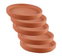 iplusmile 5 Pz Vassoio Rotondo per Vasi da Fiori in Terracotta Sottovaso Fondo Piatto Antiscivolo per Casa e Ufficio Vaschetta Acqua Contenitore Decorativo per Piante