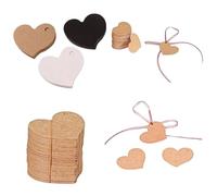 iplusmile 50 Pezzi Etichette Regalo in Carta Kraft a Forma di Cuore Bianco, Design Semplice per Scrivere Parole, Come Cartellini per Bomboniere e Dolci Fatti in Casa