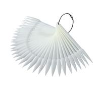 iplusmile 50 pezzi Palette Unghie Fan-shaped in Plastica per Smalti Gel Colorati Cartellina Espositore per Pratica Nail Art Punte Unghie Lisce Beige per Principianti e Professionisti