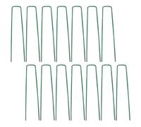 iplusmile 50 Pezzi Picchetti da Giardino a Forma di U in Filo D'acciaio Zincato Verde per Fissaggio Coperture Agricole e Attrezzi Agricoli, per Prodotti Agricoli e Frutteti
